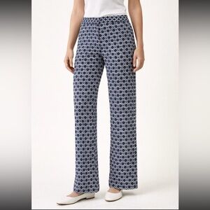 Tory Burch Blue and White Patterned Pants Sz 10 dress